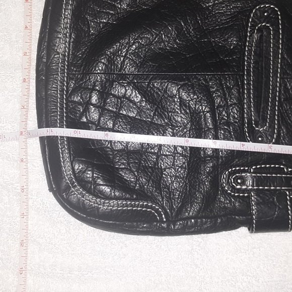 B. MAKOWSKY Black Genuine Pebble Leather Silver Hardware - Picture 7 of 13